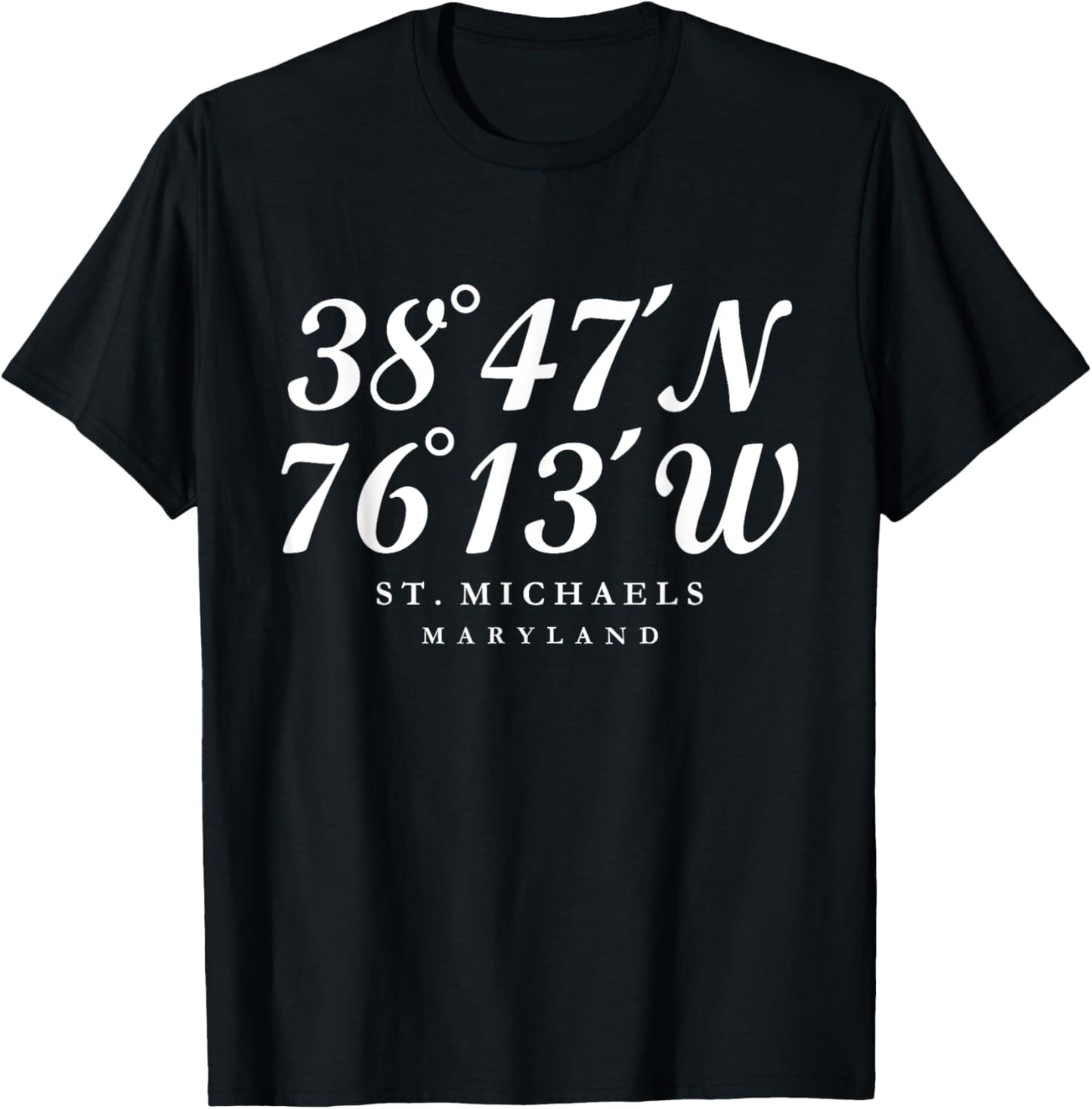St. Michaels, Maryland Coordinates (Vintage White)