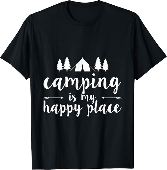Camping Is My Happy Place Camping Shirt for Women Men Funny