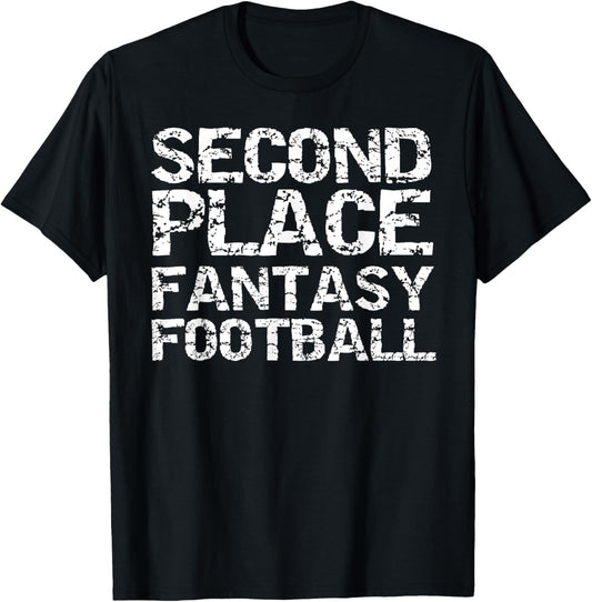 Second Place Fantasy Football Shirt Distressed 2nd Trophy