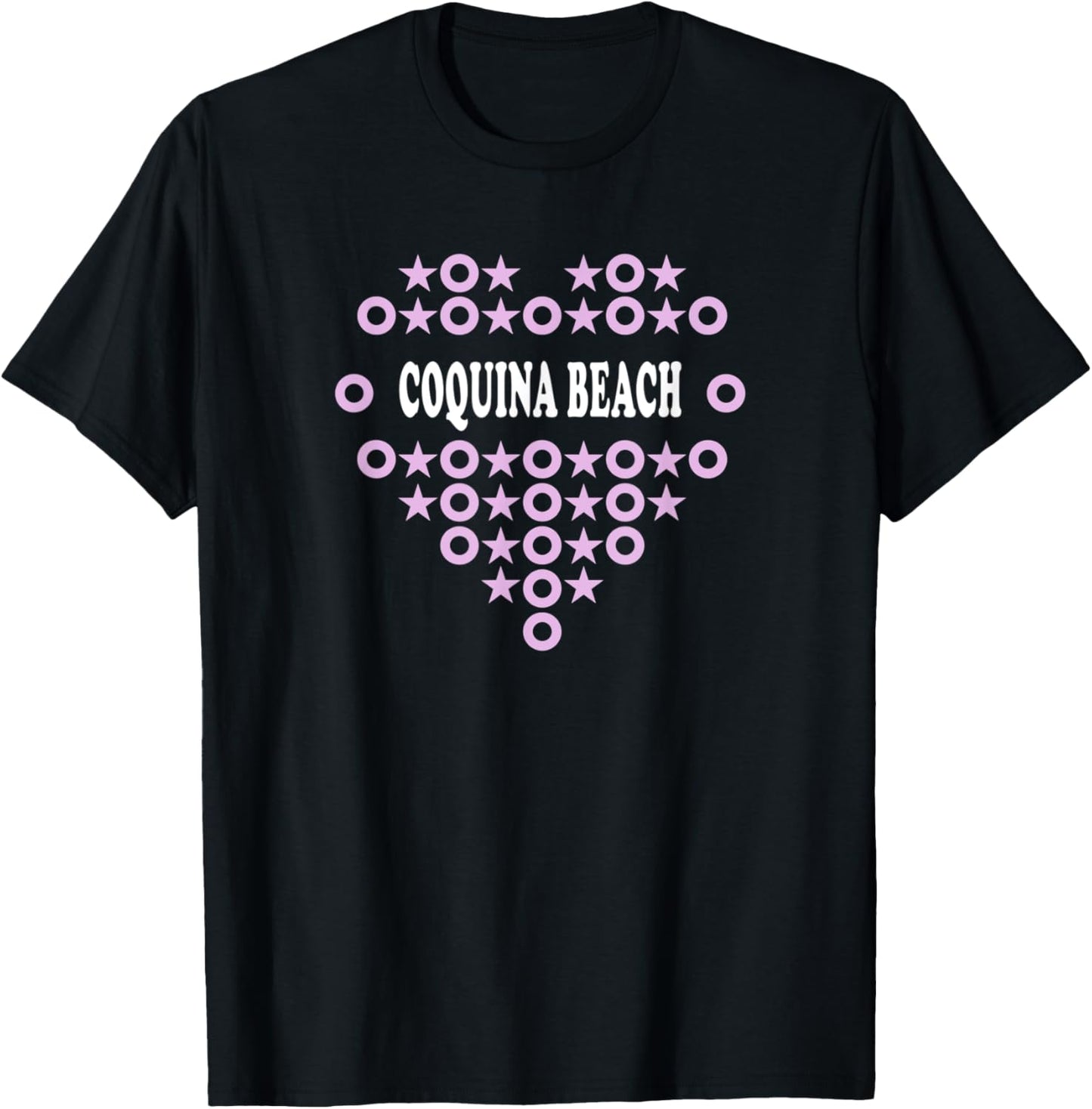 Coquina Beach Pink Heart A Great Place T-Shirt for Men Women Kids