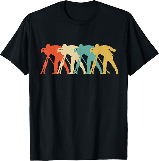 Vintage Retro Art Cameraman Filmmaker Filming T Shirt Gift
