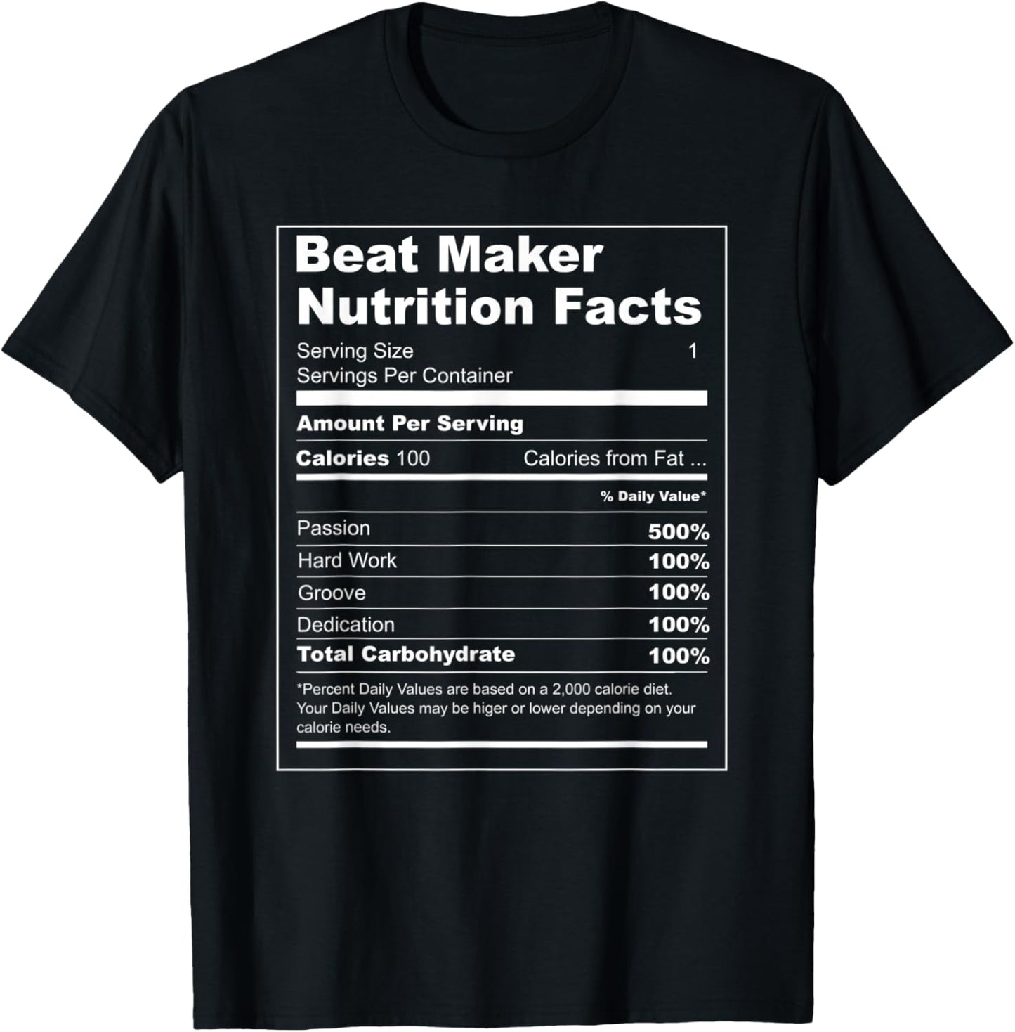 Beat Maker Nutrition Facts Funny Gift