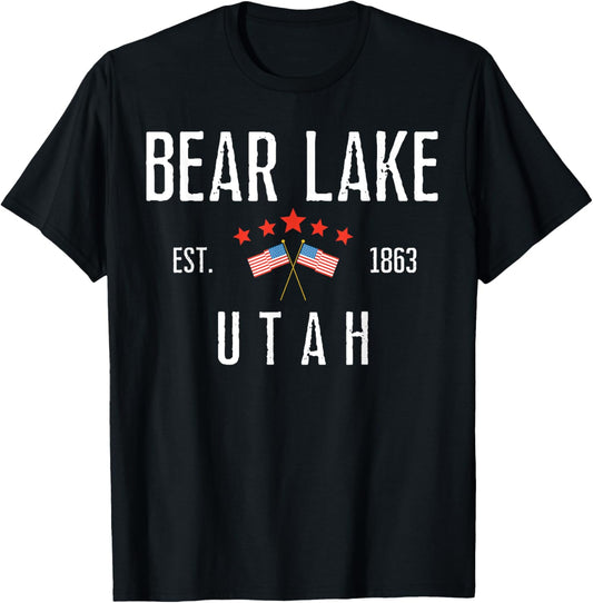 Bear Lake Utah UT T-Shirt Vintage US Flag