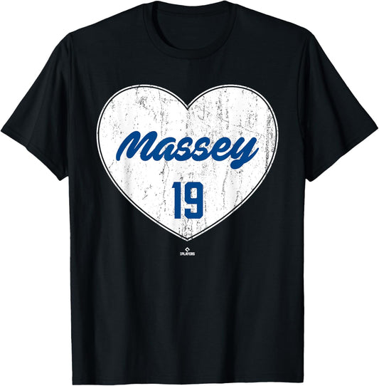 Distressed Heart Michael Massey Kansas City Baseball MLBPA