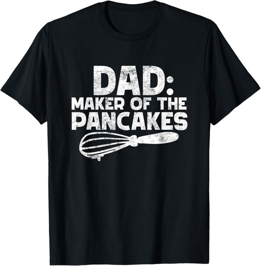 zAPz Creative Dad Maker Of The Pancakes Funny Pancake Lovers Gift Fathers Black Cotton 65% Polyester 35% Short Sleeve Crew Neck