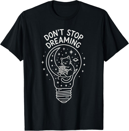 Don\u2019t Stop Dreaming Cat Moon Yarn Cosmic Art