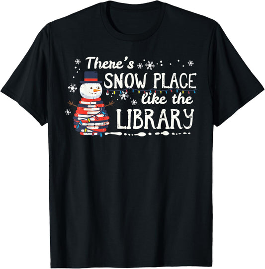Christmas Theme Snow Place Like Library Xmas Librarian Women