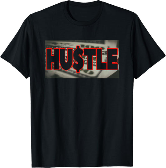 Eat Sleep Hustle Repeat - Motivational T-Shirt for Men, Black, Small