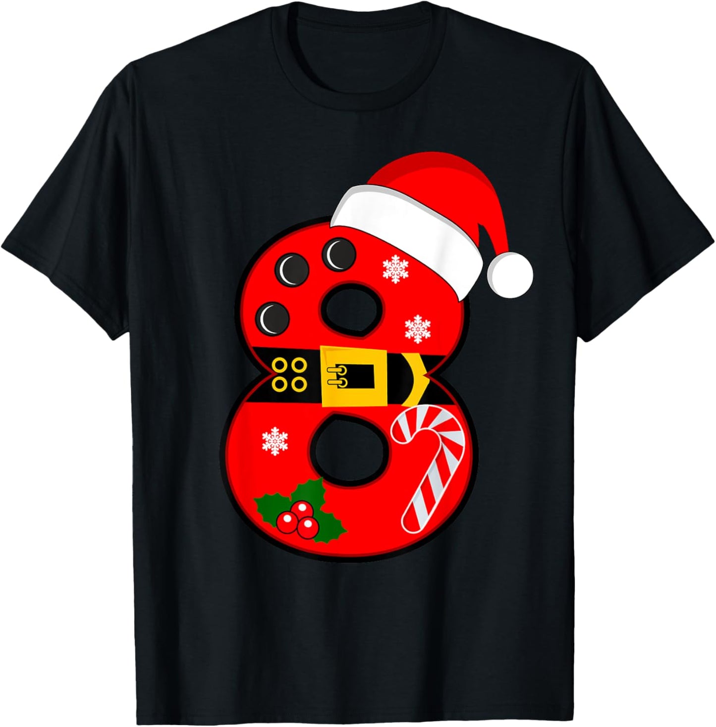 8 Year Old Christmas Santa 8th Birthday Kids Cute Tee Funny