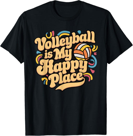 Volleyball Is My Happy Place Groovy Volleyballer