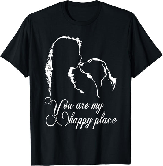 You are My Happy Place Beagle dog Funny T-Shirt for Men Women Kids