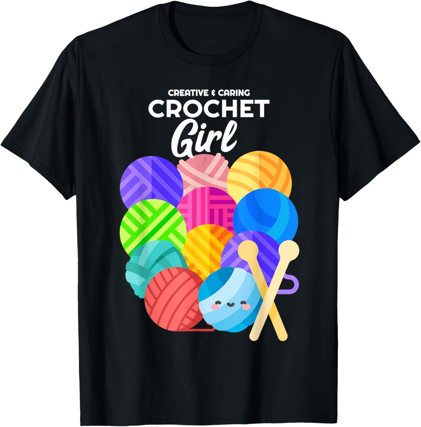 Crochet Girl Hobby Crocheter Knitter Balls of Yarn