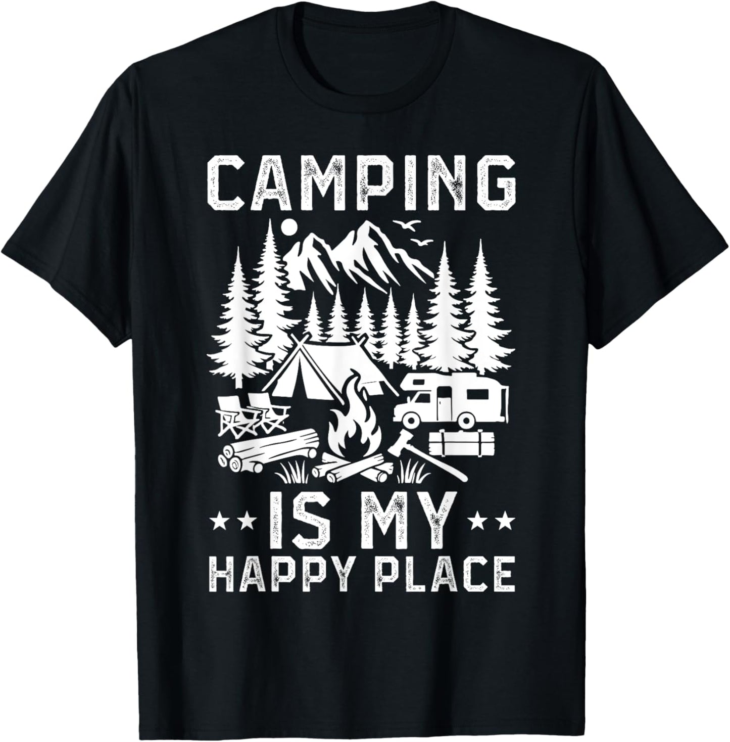 Camping Is My Happy Place Funny Camper Forest Camping Boys