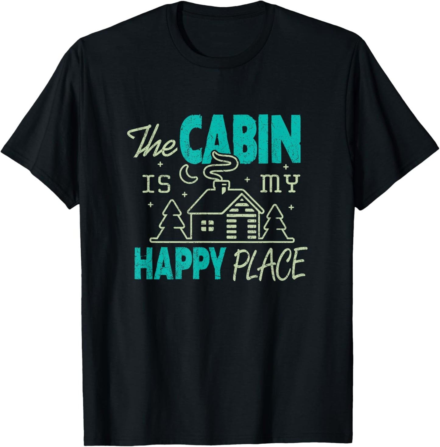 The Cabin Is My Happy Place Shirt Outdoor Camping Vacation