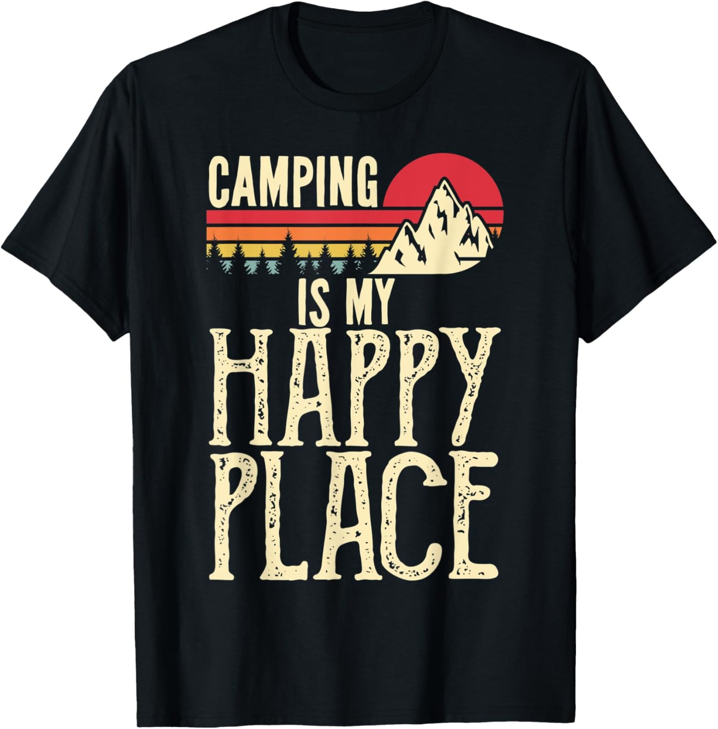 Camping Is My Happy Place Funny Vintage Camping