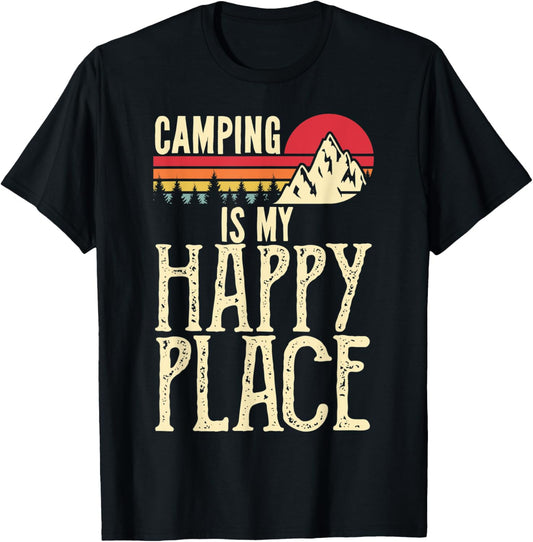 Camping Is My Happy Place Funny Vintage Camping
