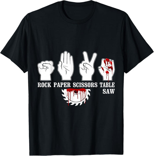 Rock Paper Scissor Table Saw Funny Carpentry Woodworking