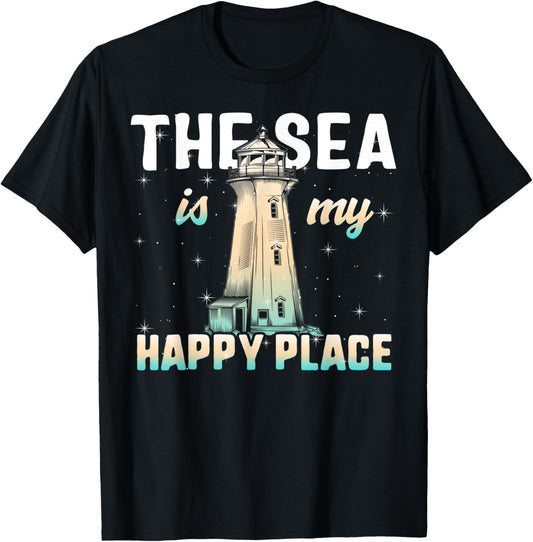 The Sea Is My Happiest Place Lighthouse Summer Vacation Trip Men Women Kids