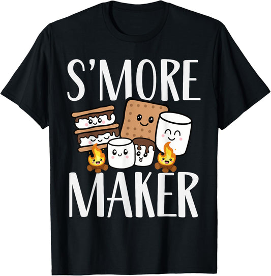 Smore Maker, Funny Kawaii S'more Summer Camper Team Squad T-Shirt for Men Women Kids