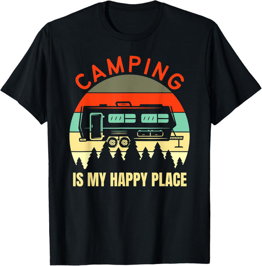 Camping Is My Happy Place Men's Women's Kids Camp and Hike
