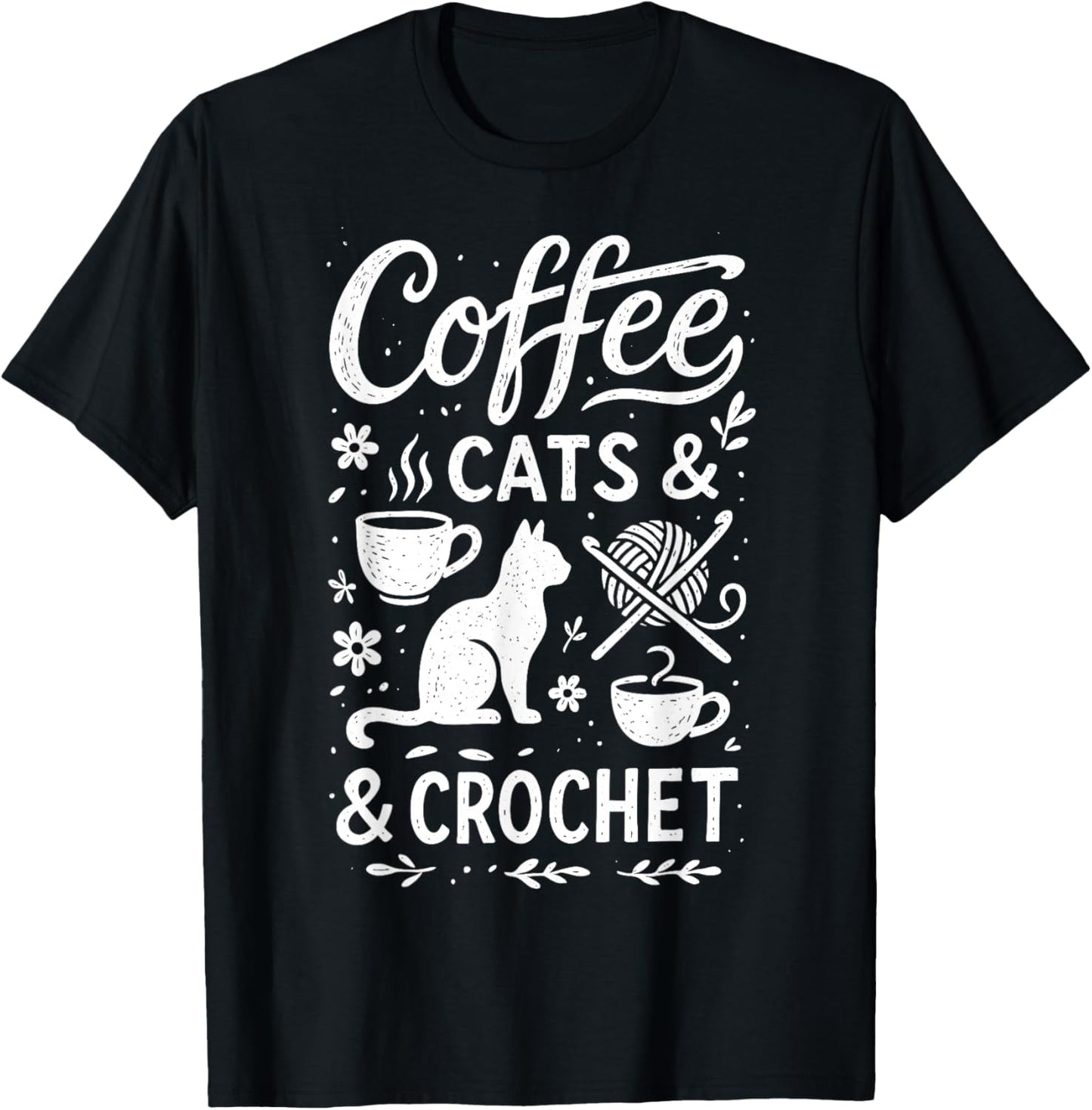 Coffee Cats & Crochet Hobby Folk Art Yarn