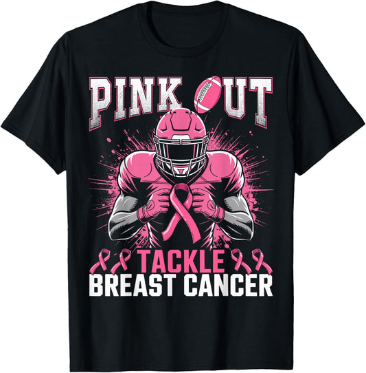 Pink Out Tackle Breast Cancer Awareness American Football