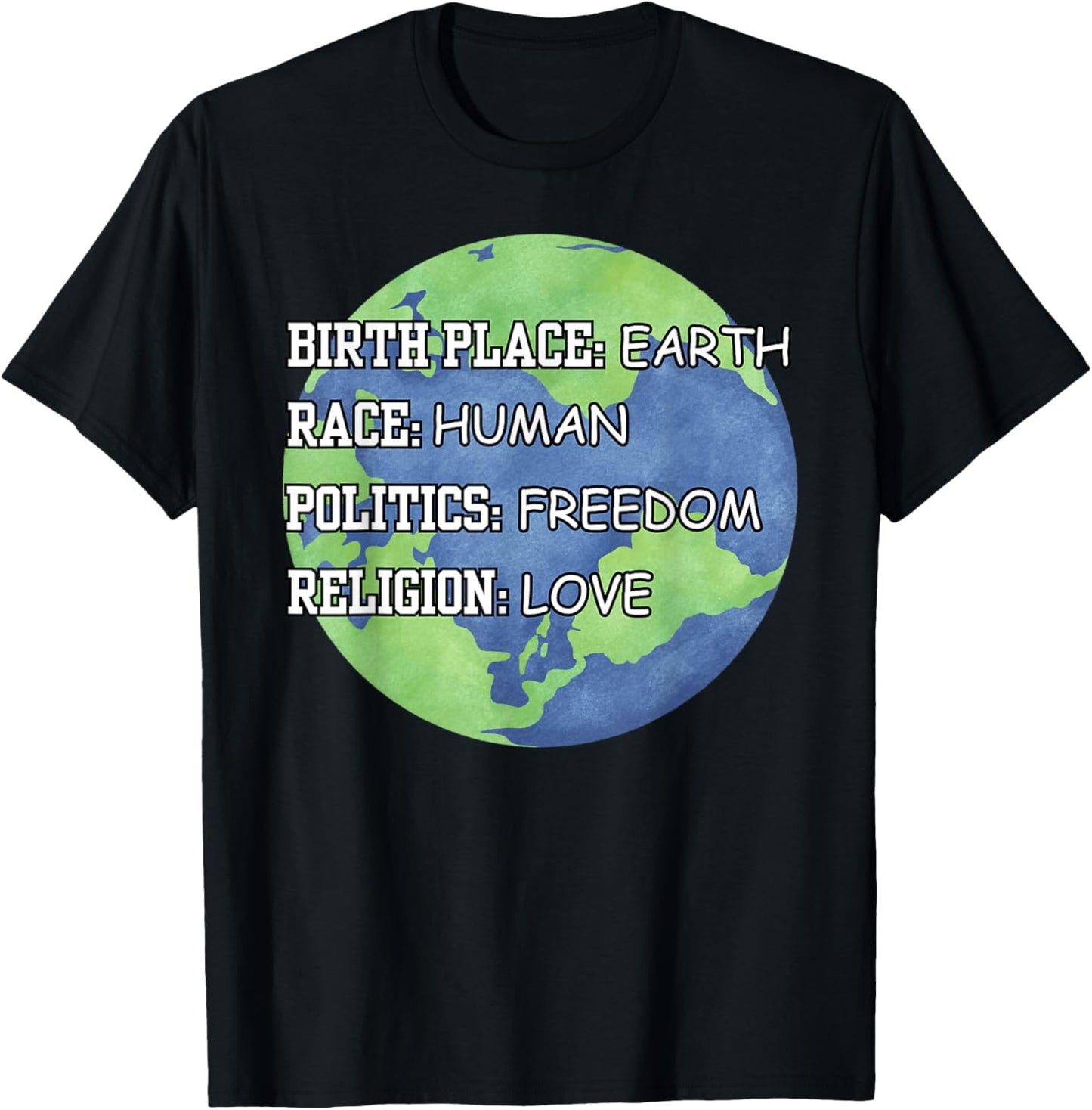 Birth Place Earth Race Human Politics Freedom Religion Love