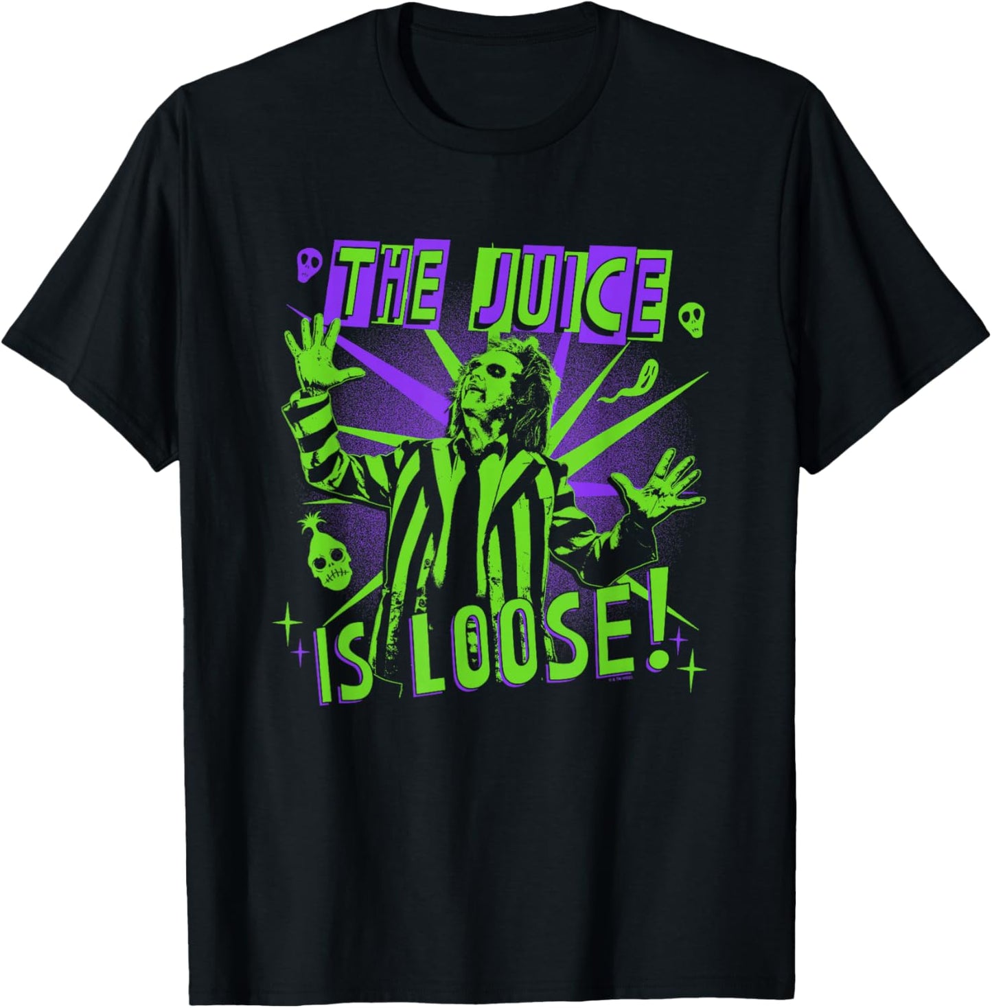 Beetlejuice Beetlejuice The Juice Is Loose! Neon Chest Logo