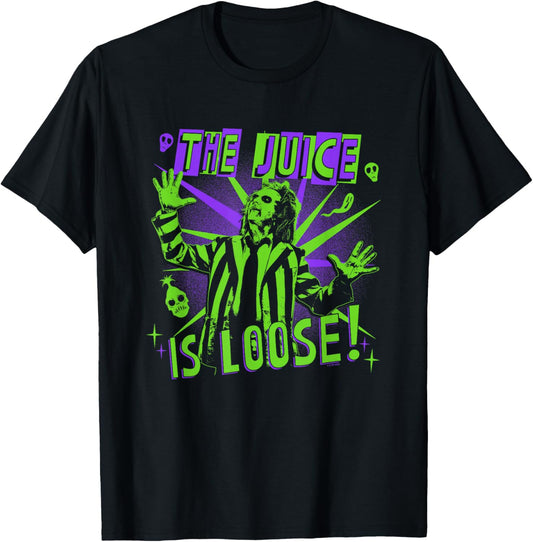 Beetlejuice Beetlejuice The Juice Is Loose! Neon Chest Logo