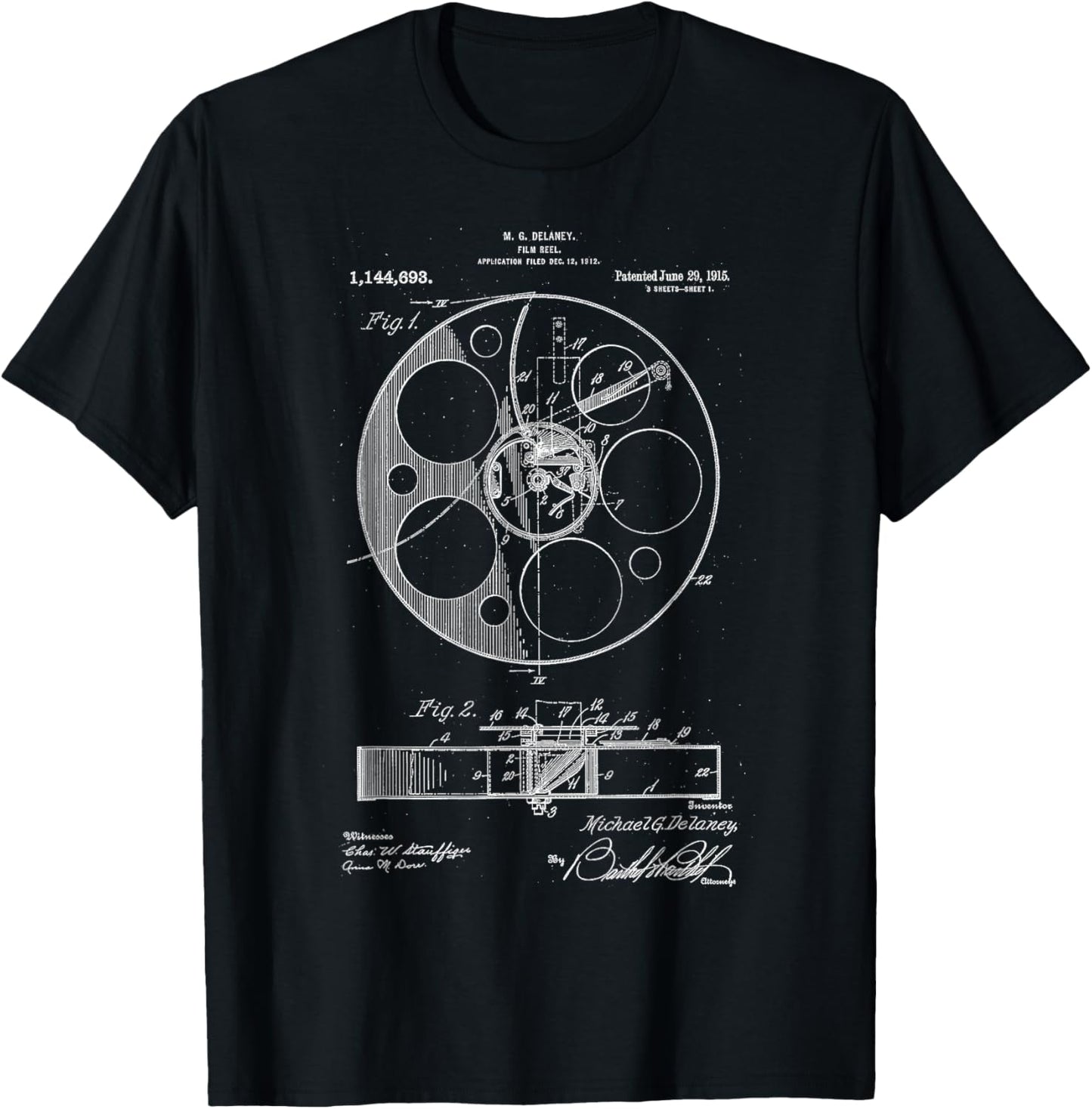 Retro Vintage Camera Filmmaker T-Shirt Film Reel Patent