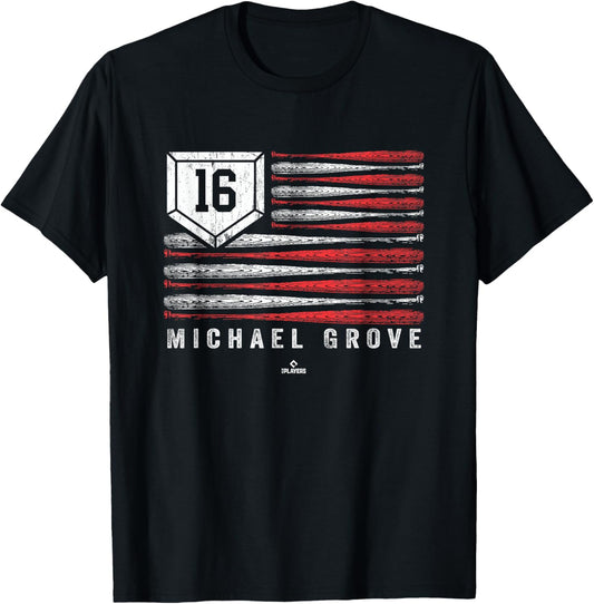 Vintage US Flag Baseball Stripes Michael Grove MLBPA
