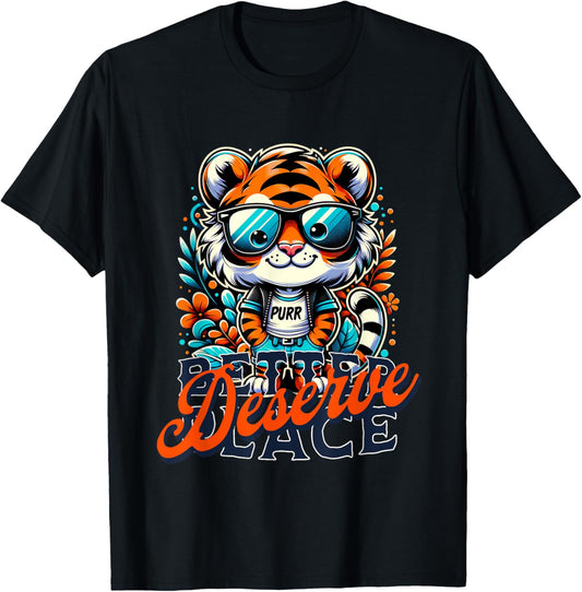 Better Place Deserve, Cute Styled Tiger With Sunglasses