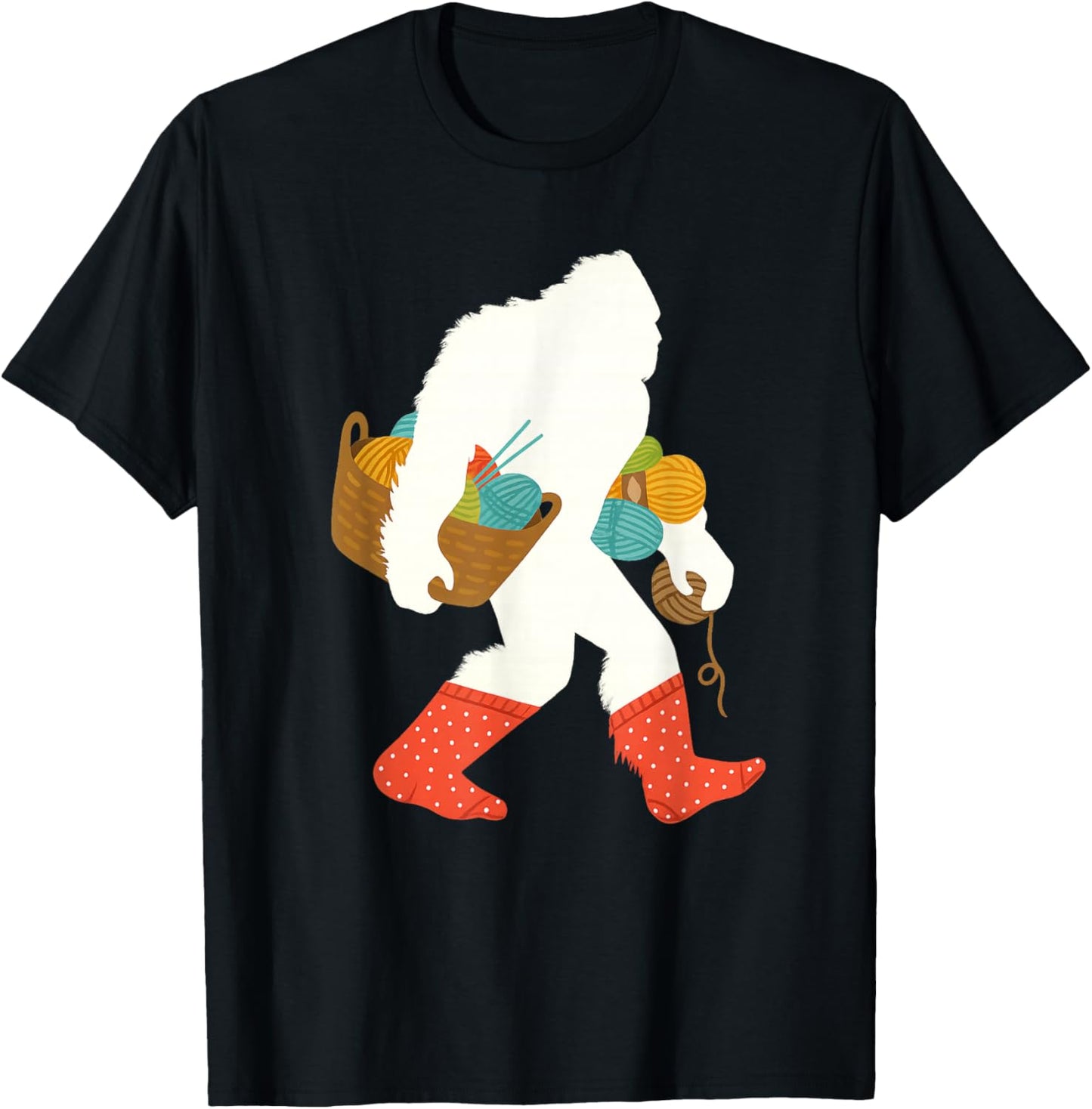 Funny Knitting Bigfoot Lovers Sasquatch Crafting Yarn Balls