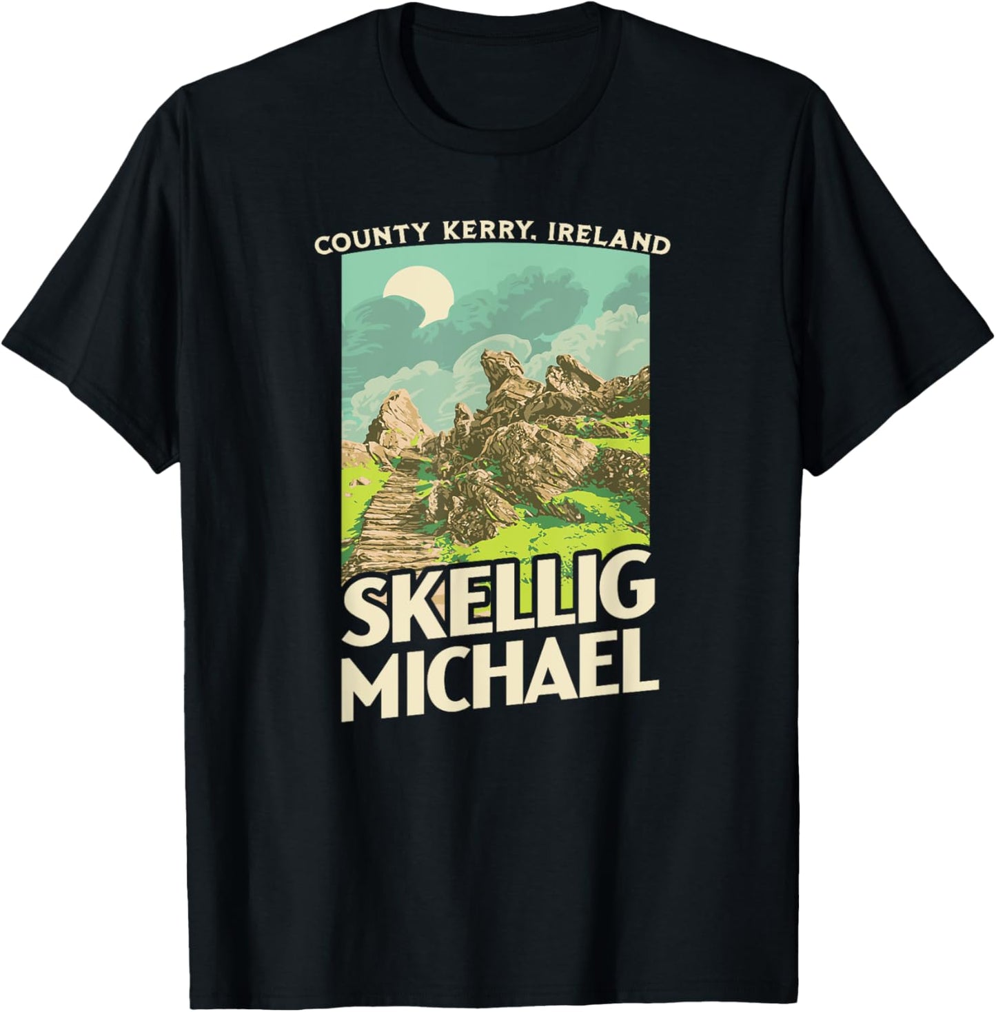 Skellig Michael Ireland Retro WPA Style Vintage Graphic