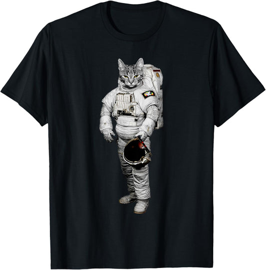Space Cat Lover T-Shirt for Men Women Girls Kids