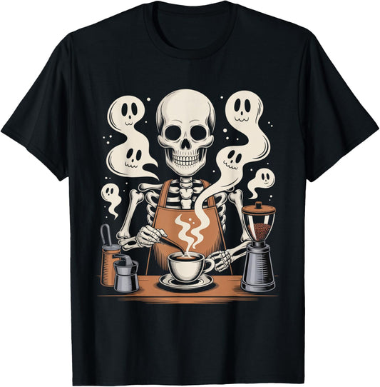Barista Ghost Coffee Skeleton Spooky Halloween Coffee Maker