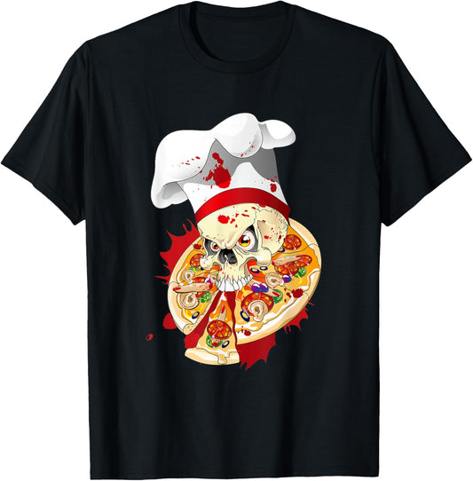 Pizza Skull Halloween - Pizza Maker gift Funny Pizza T-Shirt
