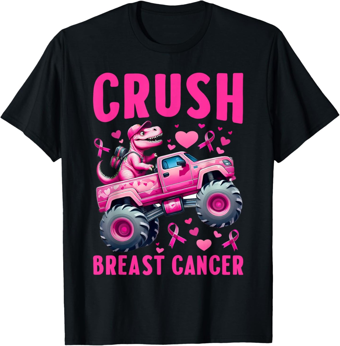Crush Breast Cancer Awareness Monster Truck Toddler Boy Kids