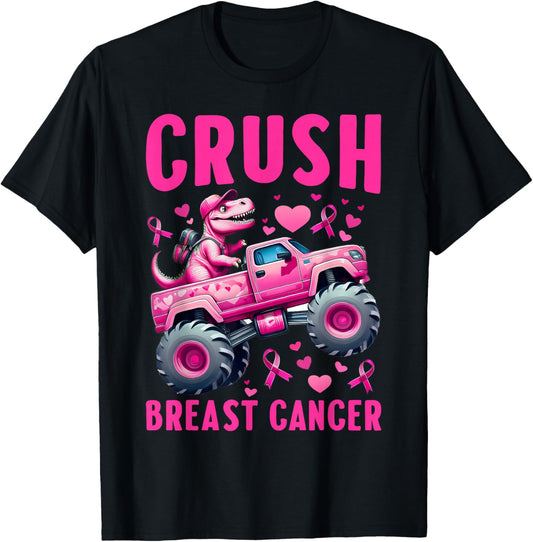 Crush Breast Cancer Awareness Monster Truck Toddler Boy Kids