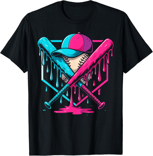 Baseball Ice Cream Drip Youth Home Plate Baseball Boys