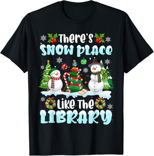 Cute Librarian Christmas There's Snow Place Like The Library