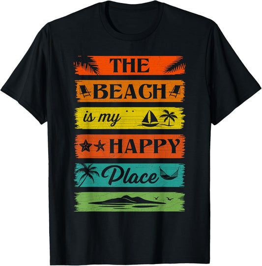 The Beach Is My Happy Place Retro Summer Vacation Beach