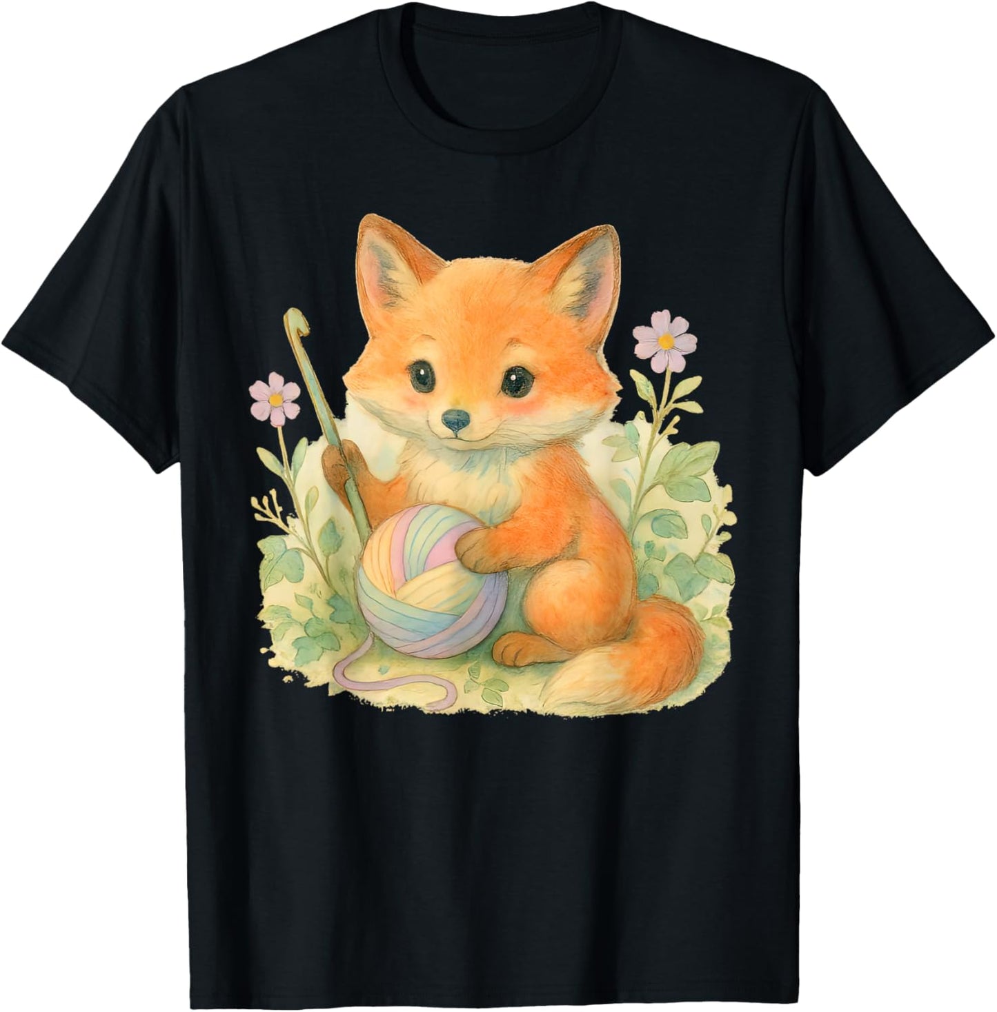 Cute Fox Crochet Floral Knitting Crocheter Crocheting Yarn