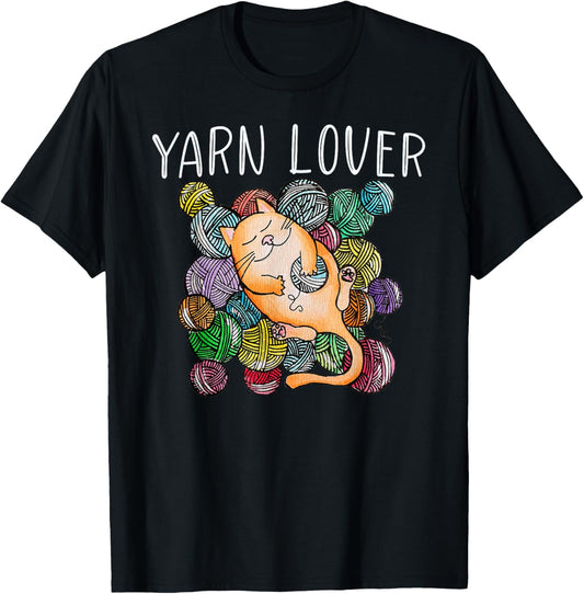 Adorable Knitting and Crochet Happy Cat Yarn Lovers