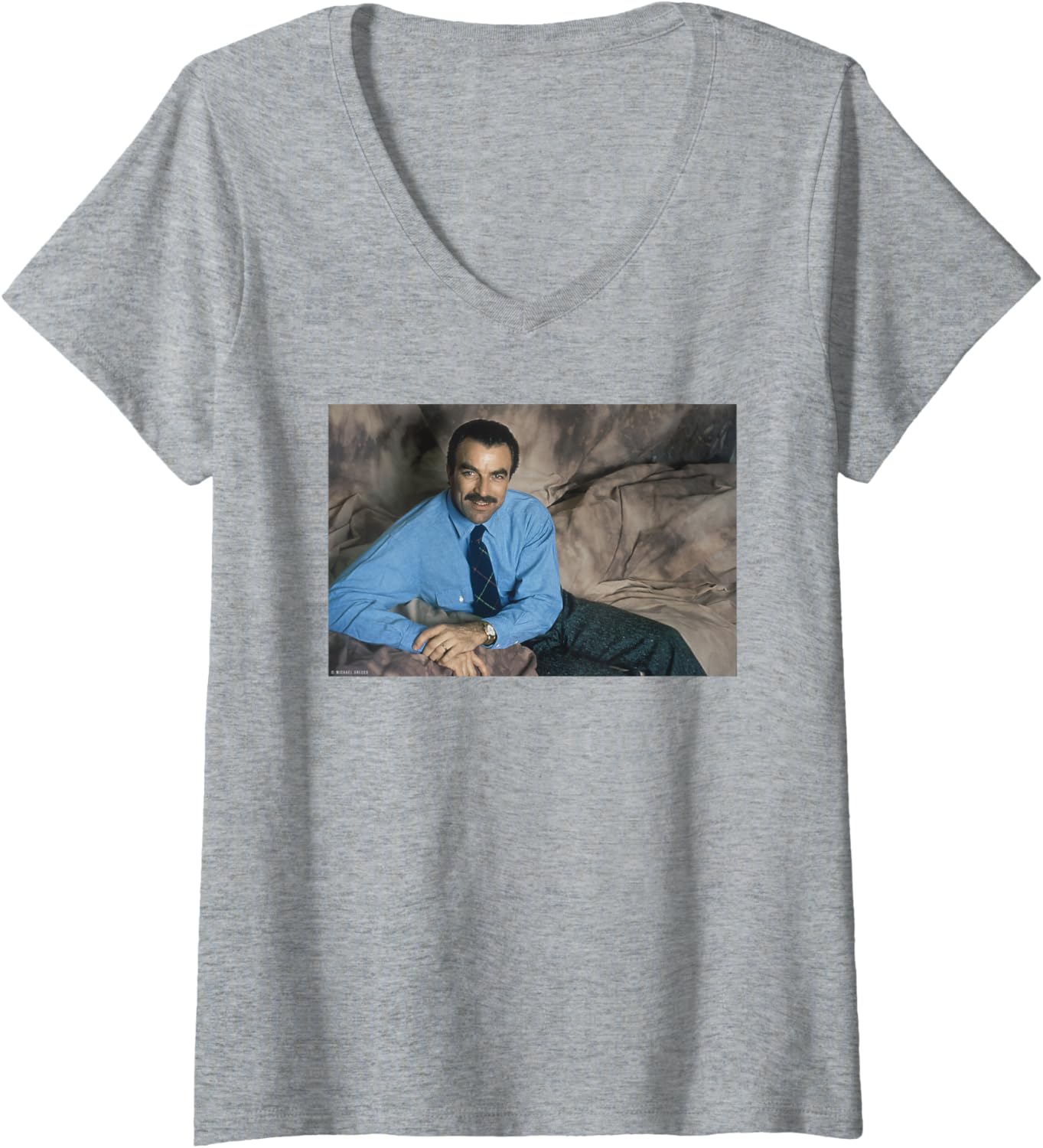 Womens Tom Selleck Magnum P.I. Actor By Michael Grecco V-Neck