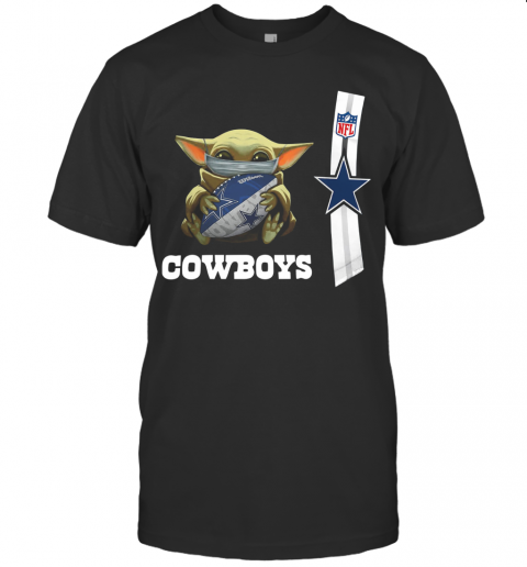 Baby Yoda Mask Hug Dallas Cowboys Ball NFL T Shirt