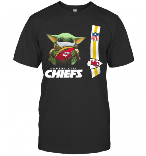 Baby Yoda Mask Hug Kansas City Chiefs Ball NFL T Shirt
