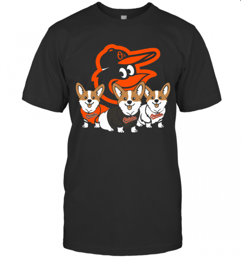 Baltimore Orioles Baseball Fans And Cute Corgi Dog Lovers T Shirt