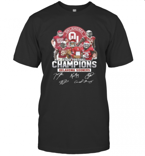 Big 12 Football Champions Oklahoma Ma Sooners Signatures T Shirt