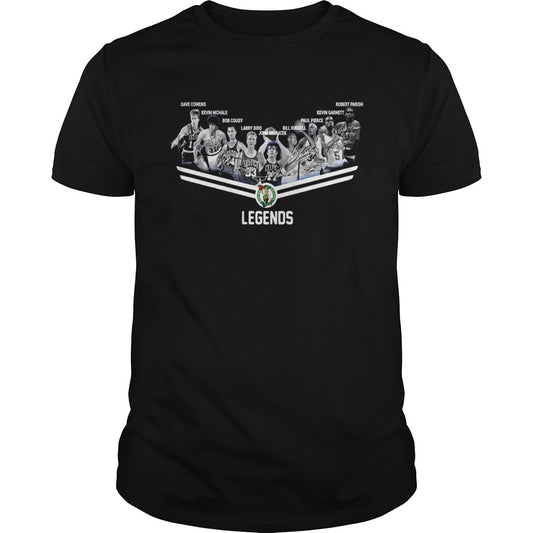Boston Celtics Legends team signatures shirt